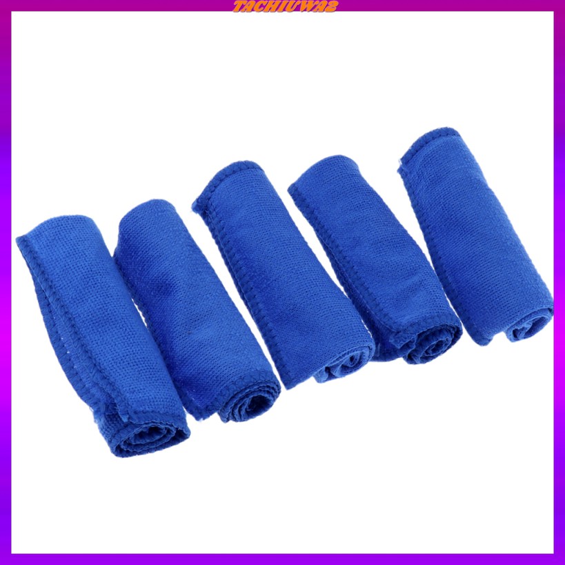 [TACHIUWA2] 5pcs Absorbent Microfiber Towel Car Bike Home Clean Wash Cloth Rag Blue 9.8x9.8 inches