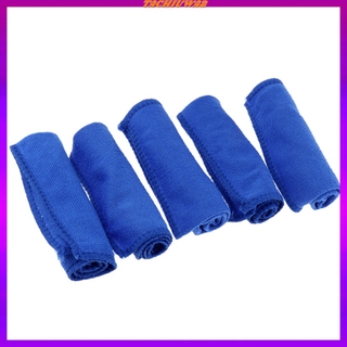 [TACHIUWA2] 5pcs Absorbent Microfiber Towel Car Bike Home Clean Wash Cloth Rag Blue 9.8x9.8 inches #1