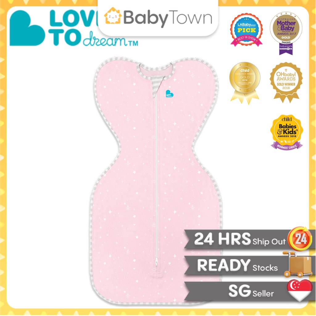 LOVE TO DREAM SWADDLE UP LITE-0.2 TOG | PINK STAR | NEWBORN -M SIZE | SG LOCAL SELLER | READY STOCK | BabyTown