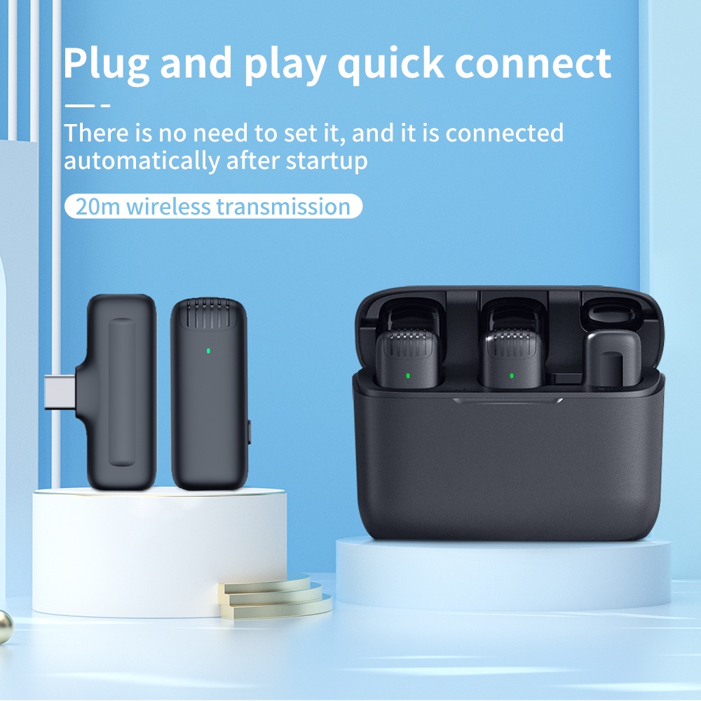 Wireless Lapel Microphone Lavalier Mic Noise Reduction Live Interview