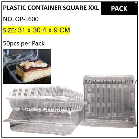 50 Pcs Per Pack Square Box Xxl Food Container Food Packaging Container No Op L600 Bekas Bungkus Makanan Shopee Singapore