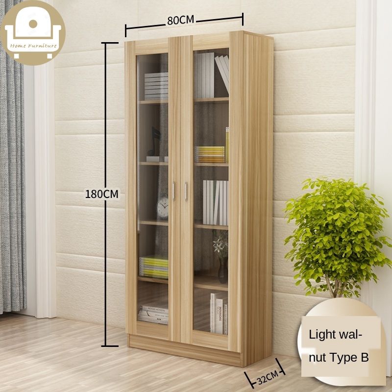 Bookshelf Modern Shelf Living Room Cabinet Glass Door Locker Simple Bookcase Free Combination Shopee Singapore