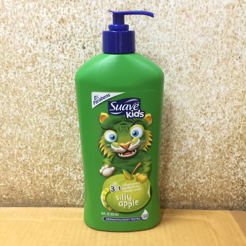 Suave Kids Silly Apple Tear Free 3 in 1 Body Wash Hair Shampoo ...