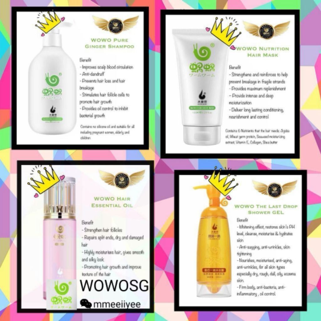 Wowo Pure Ginger Shampoo Hair Mask Essential Oil Shower Gel