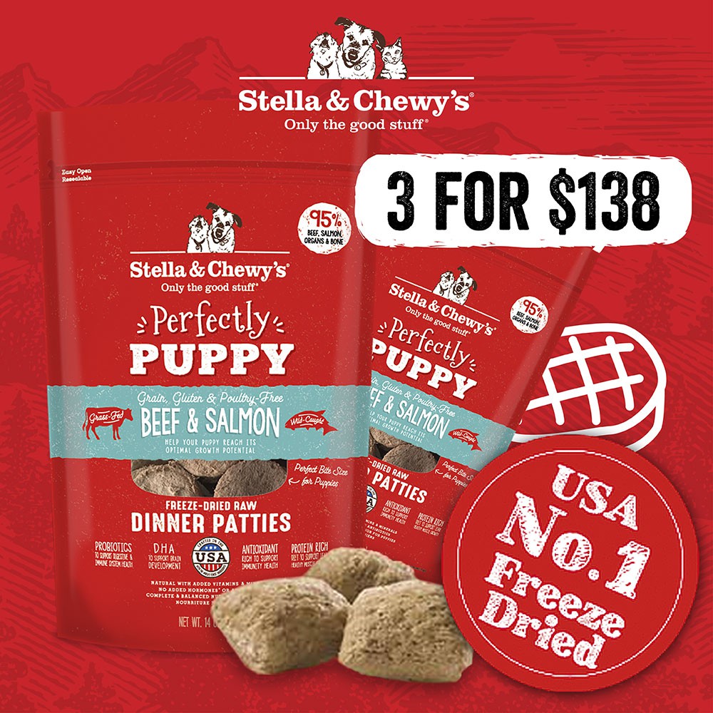 Stella & Chewy's Beef & Salmon Puppy Dinner Patties Freeze Dried Raw