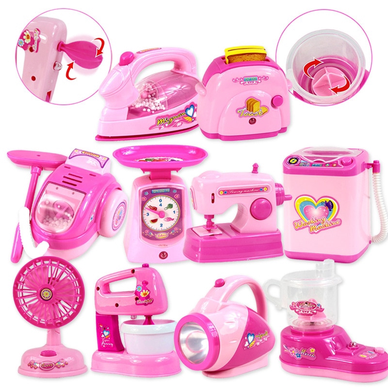 Pink Mini Kitchen  Cooking Play Set  Girl Toys  Simulation 