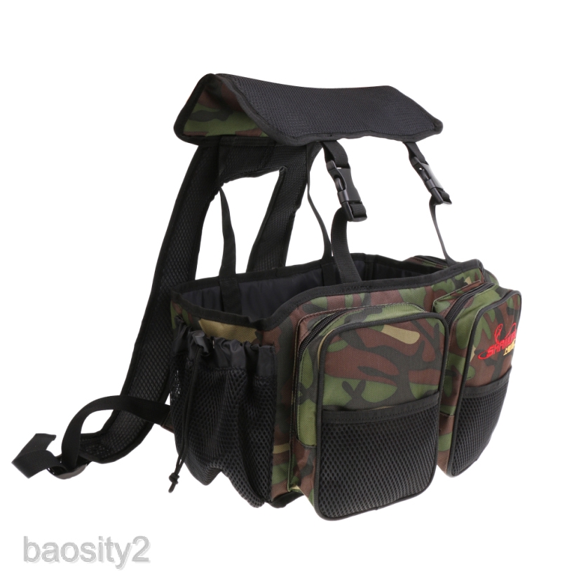 Fishing Seat Box Rucksack Fly Fishing Multi-Pockets Backpack Tackle Box Bag