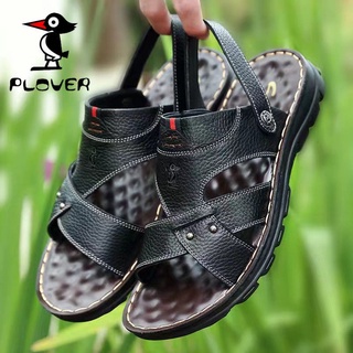 First Layer Cowhide Woodpecker Massage Sole Sandals Men's Genuine Leather Thick-Soled Slippers Beach Shoes Fyyywh.m #8