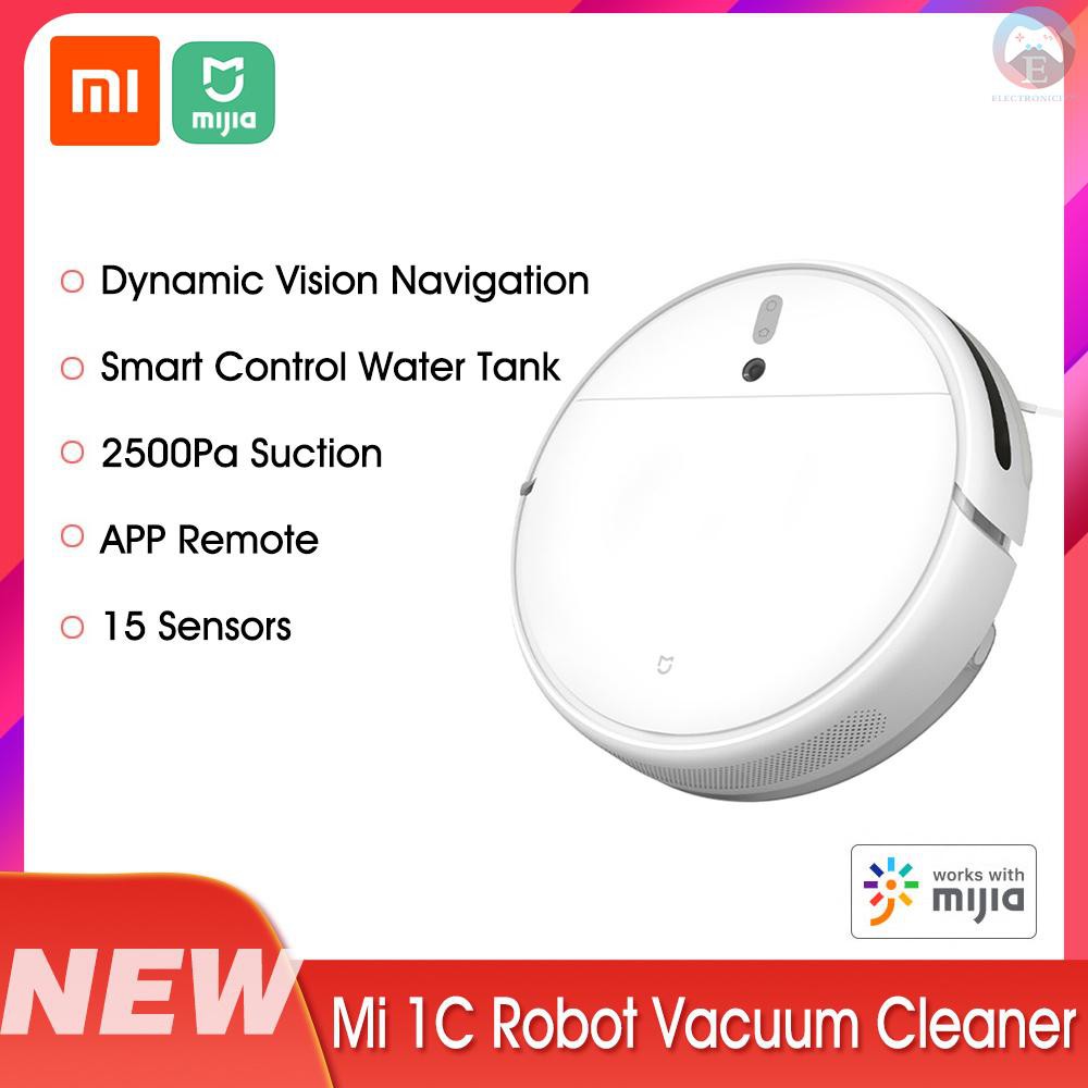 E Xiaomi Mijia 1c Robot Vacuum Cleaner 2500pa Suction Home Sweeper 2400mah Battery Sweeping Mopping Cleaner App Remote C Shopee Singapore