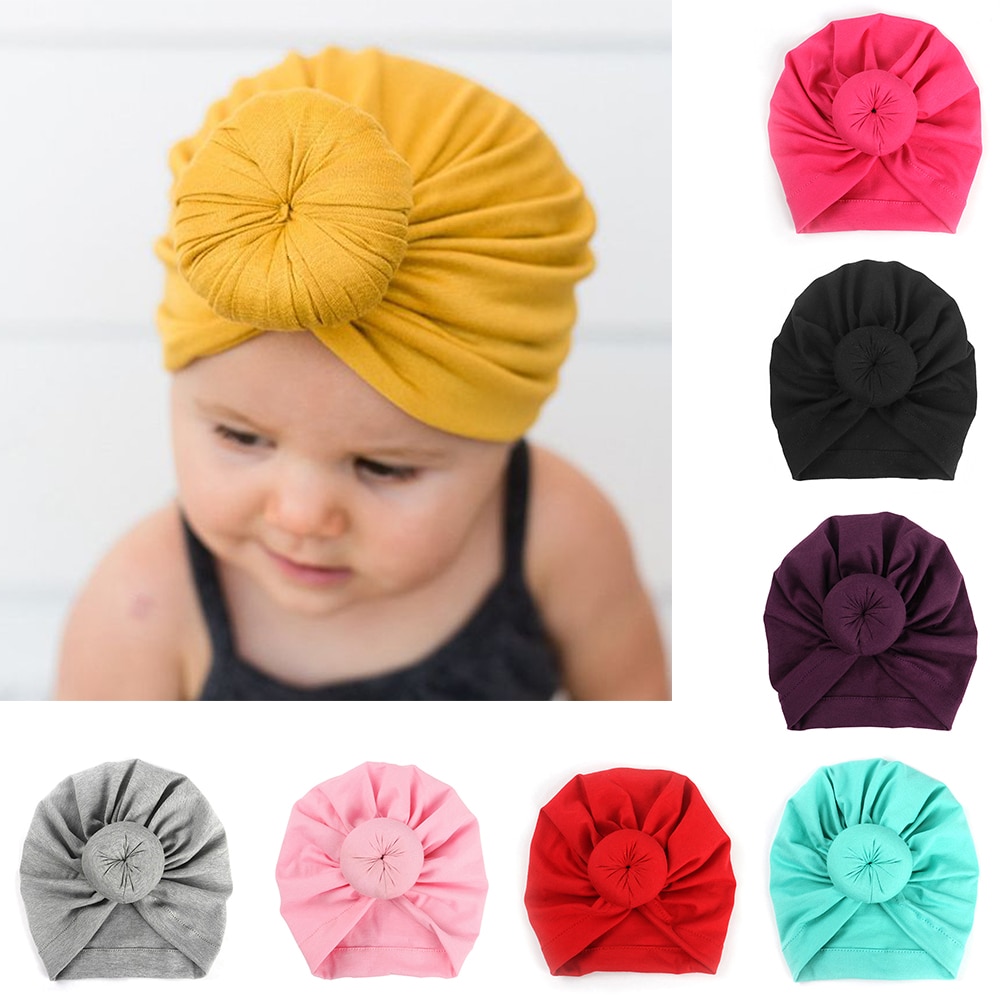 8 Colors Infant Headbands Solid Color Cotton Kont Turban Headwear For Girls  Stretchy Beanie Hat Baby Hair Accessories | Shopee Singapore
