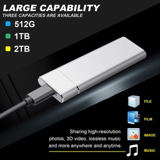 ”2TB External Hard Drive, Portable Hard Drive Ultra Slim Type-C USB 3.1 Gen1  HDD for Mac, PC, Laptop, Xbox one (2TB, Si