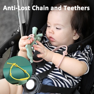 Baby Teethers Anti-Drop Chain Chewable Food Grade Silicone Anti-Lost Soother Holders Clip Non-toxic Pacifier Strap Toddler Nursing Stuff