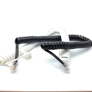 flexible 6ft 1.8M Male RJ9 Telephone Handset Phone Extension Cord Cable white 