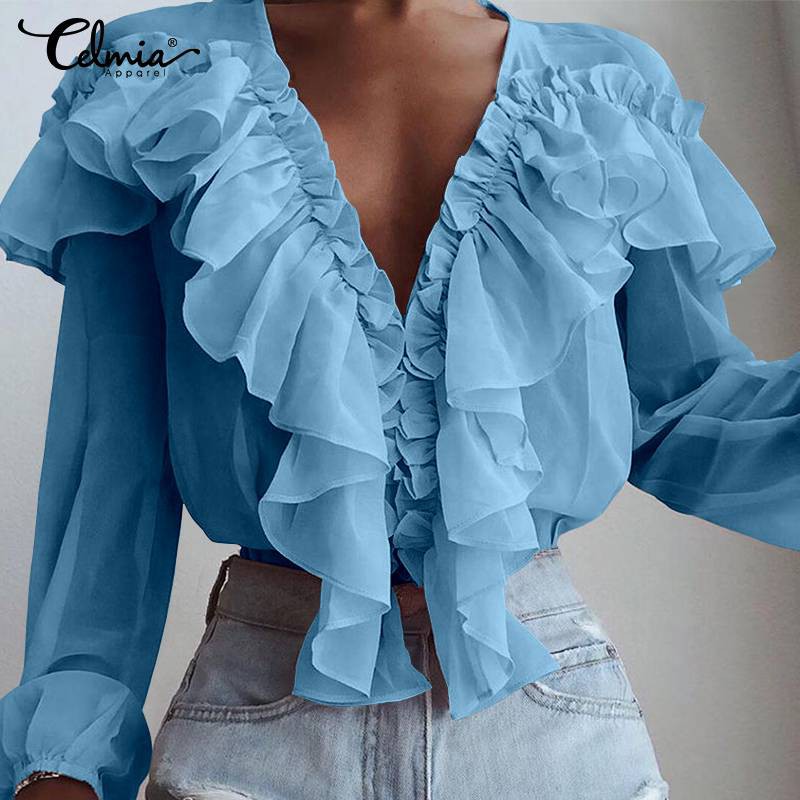 ladies ruffle blouse