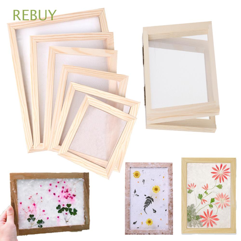 REBUY DIY Paper Making Screen Ancient Wooden paper holder Screen Frame