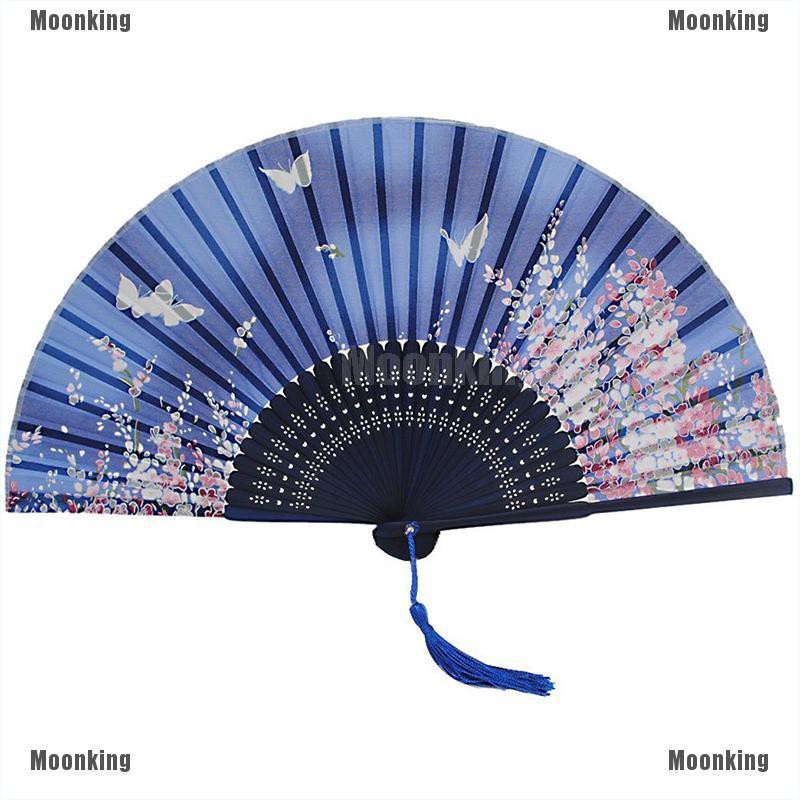 Fragrant Flower Hand Hollow Carved Wooden Bamboo Chinese Folding Fan DIY Gift