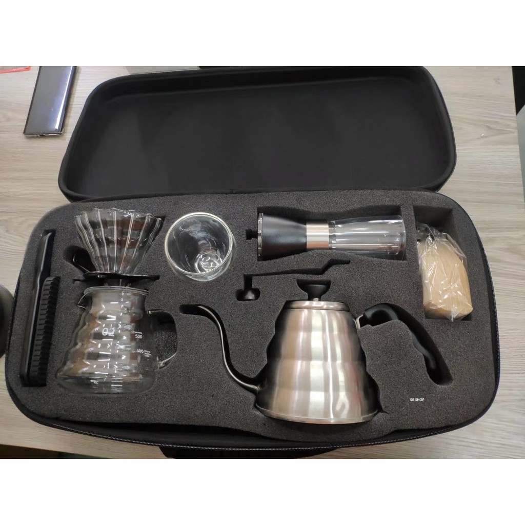 (SG STOCK) V60 Coffee Dripper Gift Set Pour Over Coffee Maker with Portable Travel Bag, Coffee