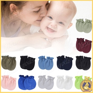 OMG* 1Pair Baby Anti-scratch Soft Cotton Gloves Newborn Solid Color Handguard Mittens Infants Supplies Shower Gifts