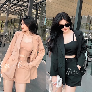 Set Of 3 Piece croptop Shirts With Shorts With Luxurious Women'S Fashion vest