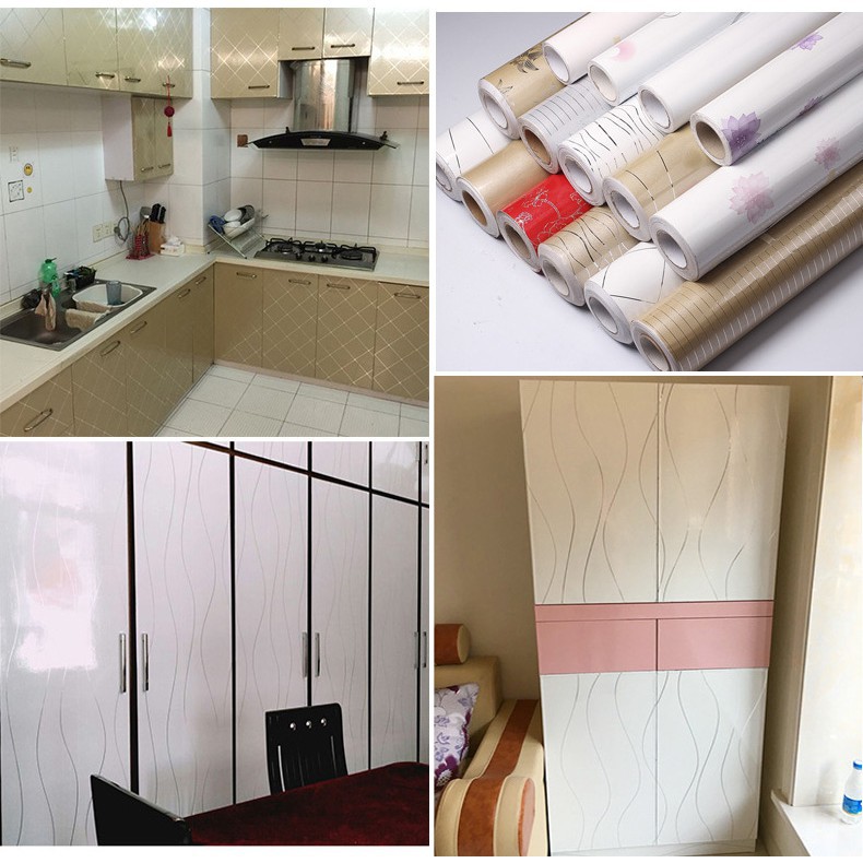 3mx60cm Kitchen Cabinet Self Adhesive Pvc Wallpaper Waterproof