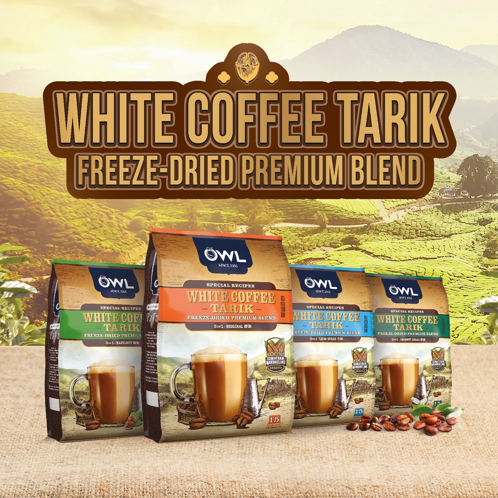 Owl White Coffee Tarik Coconut Sugar Bundle Of 4 Halal Shopee Singapore