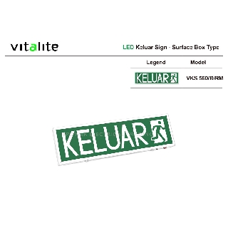 VITALITE LED KELUAR SIGN SURFACE TYPE VEK VKS 560/B/RM ...