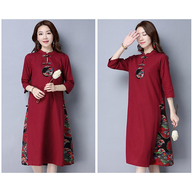 Image of CNY Women Cheongsam Red Dress Chinese New Year 旗袍