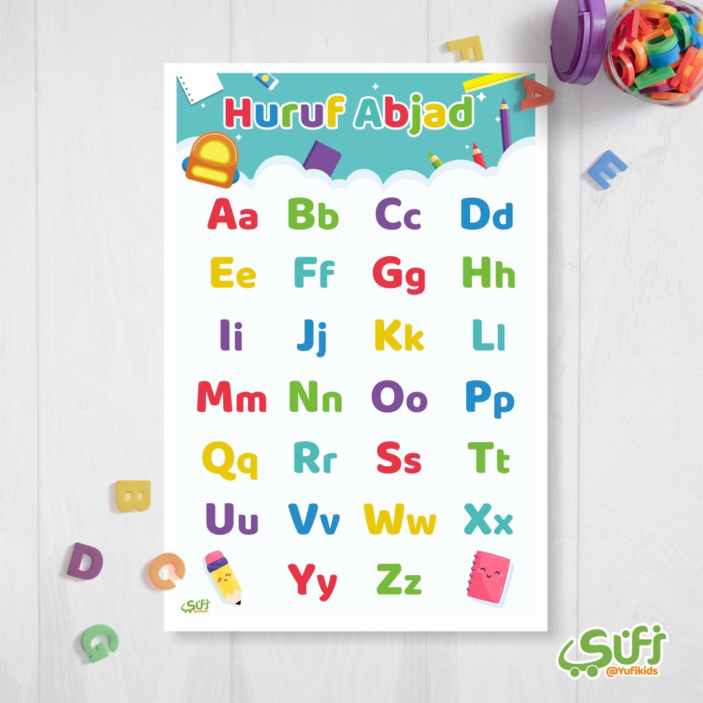Yufikids Poster Abc Alphabet Poster Children S Educational Poster Shopee Singapore