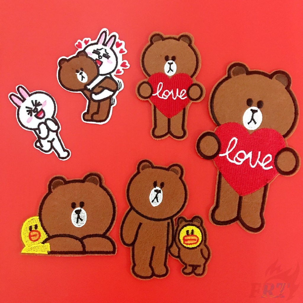 Cartoon Lovely Line Town S 6 Patch 1pc Brown Cony Diy Sew On Iron On Patch Shopee Singapore