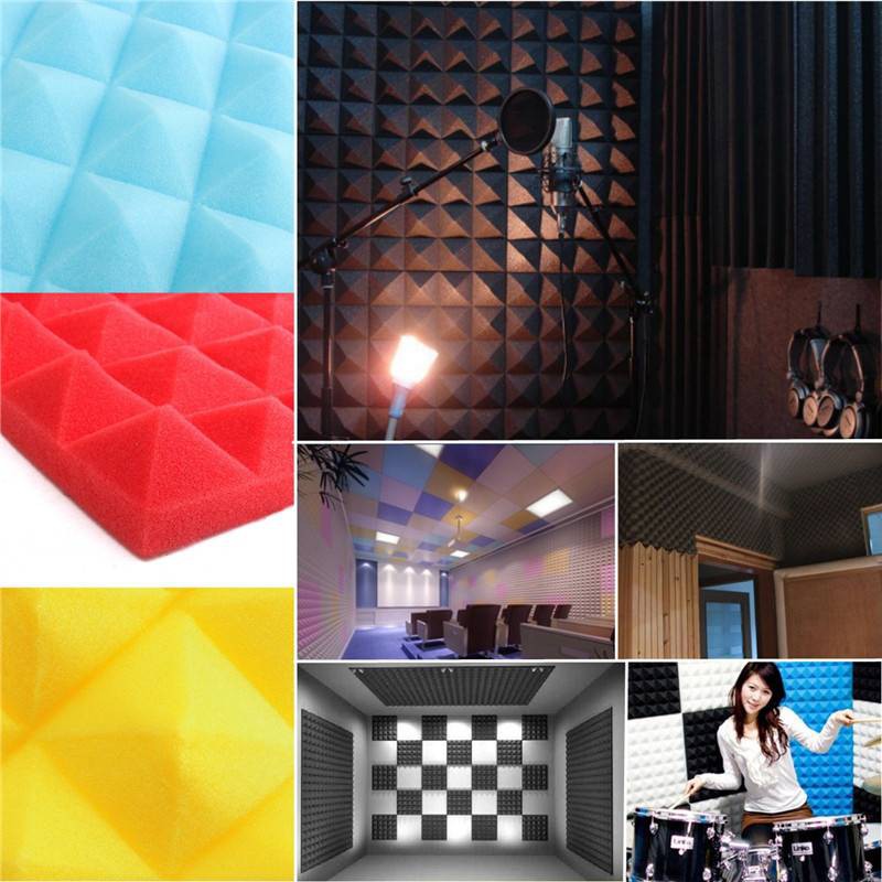 Sound Absorption Acoustic Foam Studio Soundproof Pyramid Sponge Panel Ktv Studio Room Drum Accessories 9 8 X9 8 X2