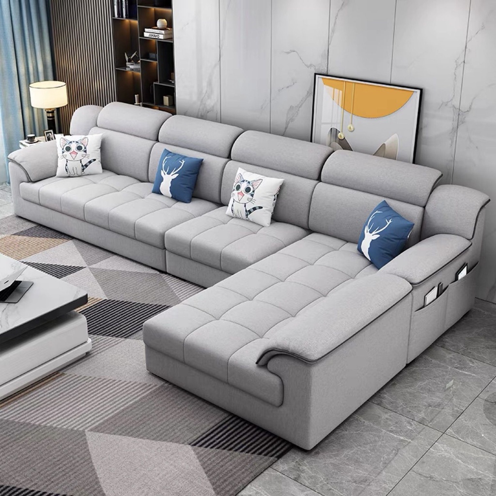 Politie Mevrouw Of anders IVIER Sofa Set Faux Leather 2/3/4/L- Shape Seater Chaise Lounge Sofa Unit  Free Stools FREE DELIVERY + INSTALLATION | Shopee Singapore