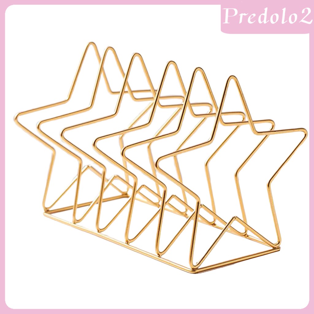 Predolo2 Metal Craft Five Pointed Star Shape Desktop File Rack File Sorter Organizer Shopee Singapore