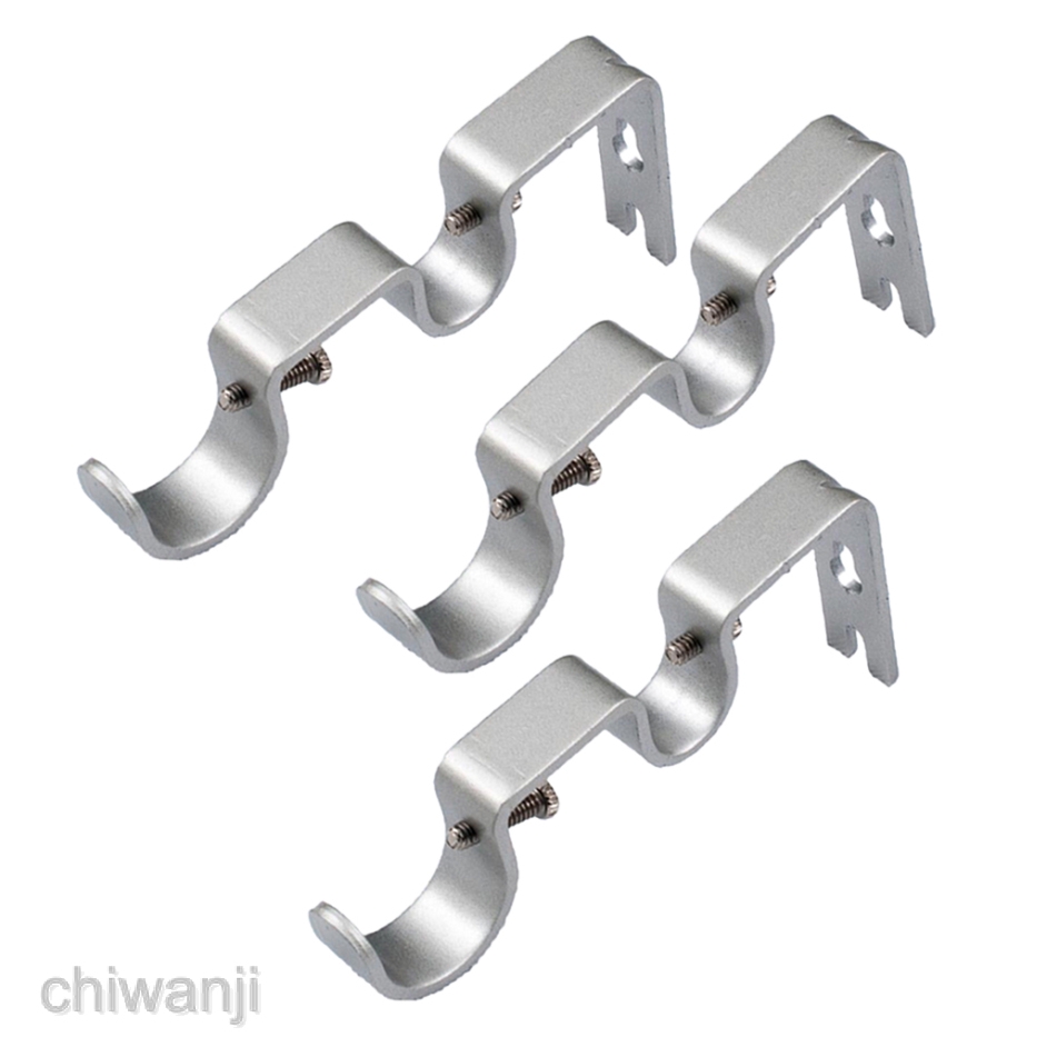 Blesiya Set Of 3 Double Curtain Rod Bracket Holder For 1 5 8 Rod