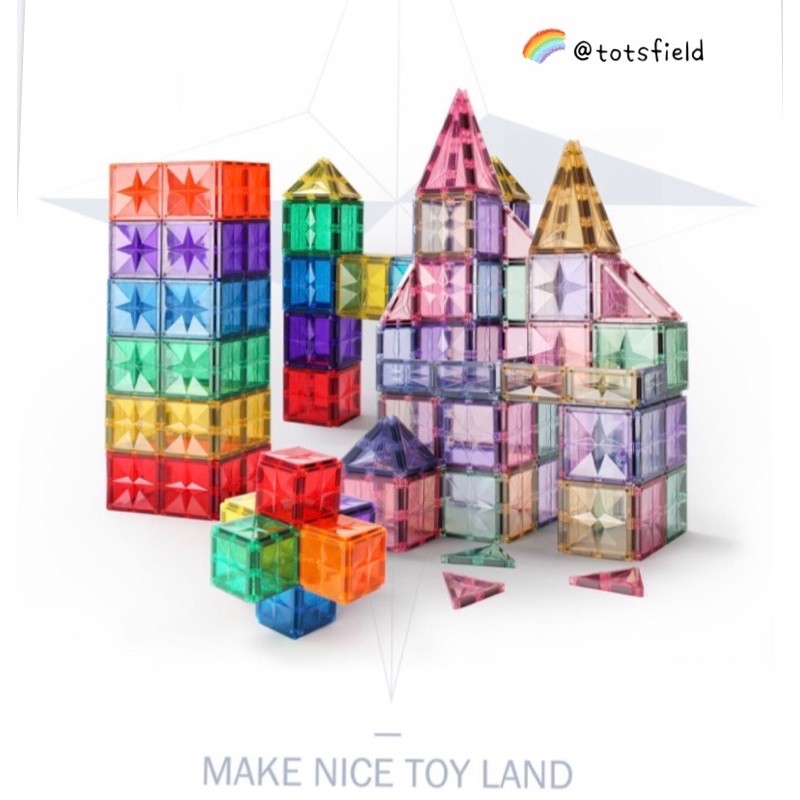 🧲 STEM TOY 🧲 MAGNETIC TILES Colourful 
