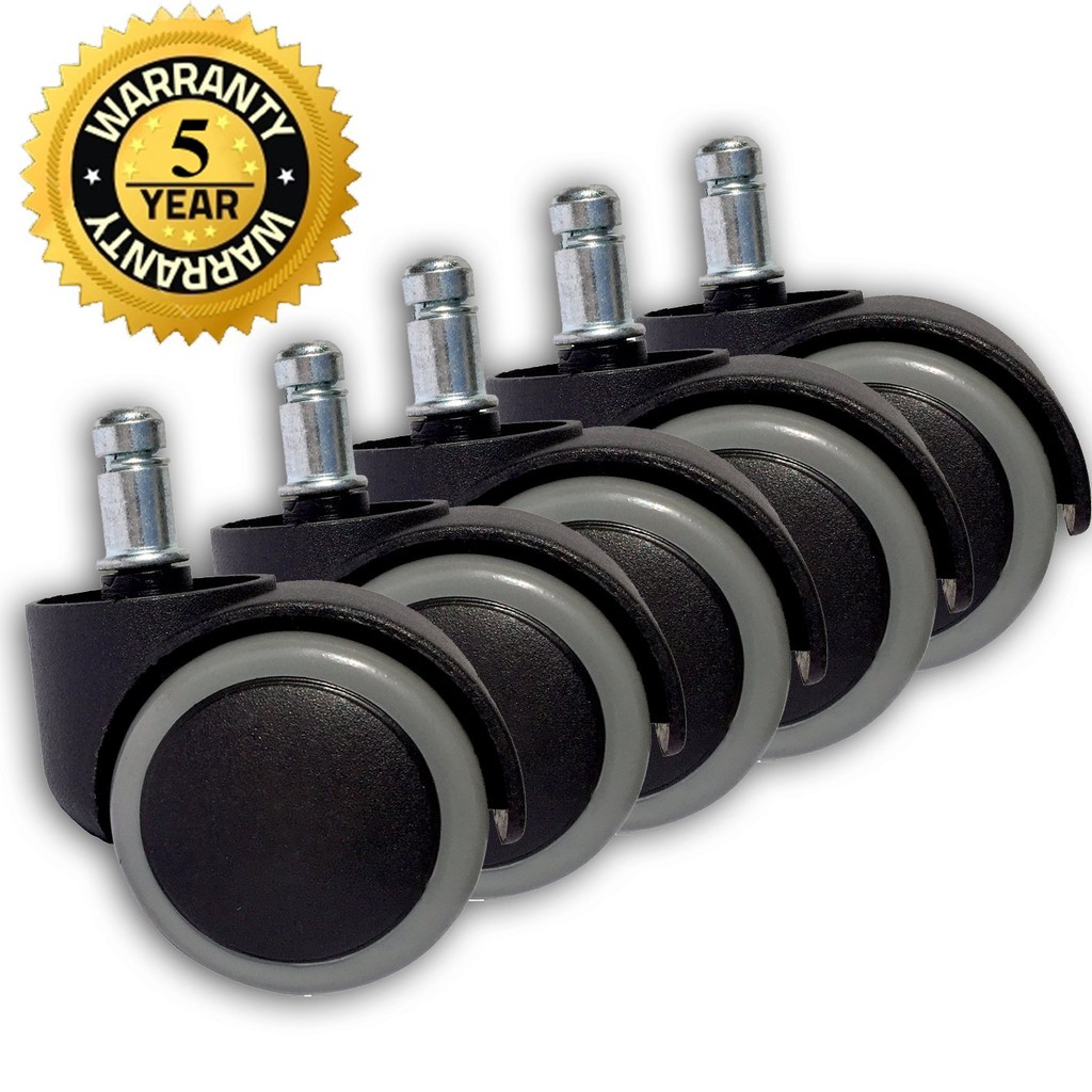 Pack of 5 Premium Office Chair Caster Wheel Universal Standard Size