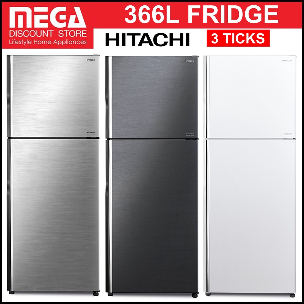 HITACHI RVX450PMS9 366L 2DOOR FRIDGE (3 TICKS) Shopee Singapore