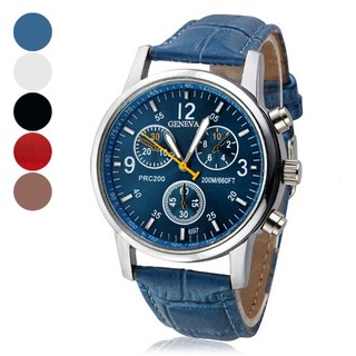 Men Women Fashion Faux Leather Band Quartz Analog Arabic Numerals Wrist Watch B32