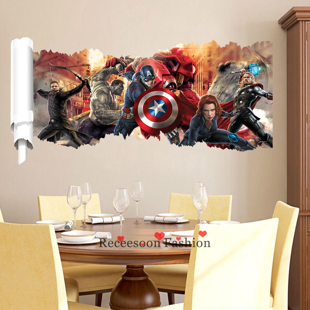 Marvel Avengers Wall Sticker Decals Home Decor Wallpaper