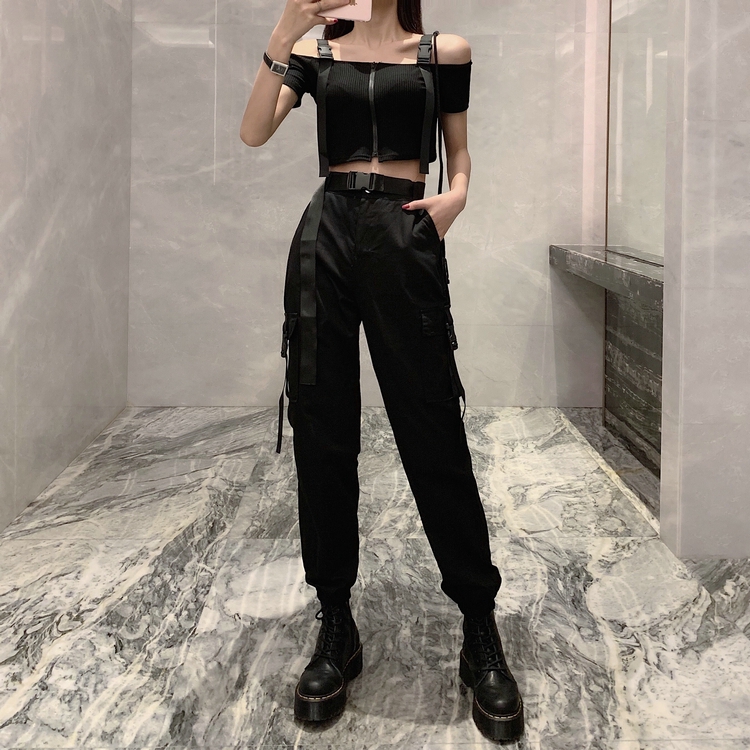 pants with belt on shoulder name