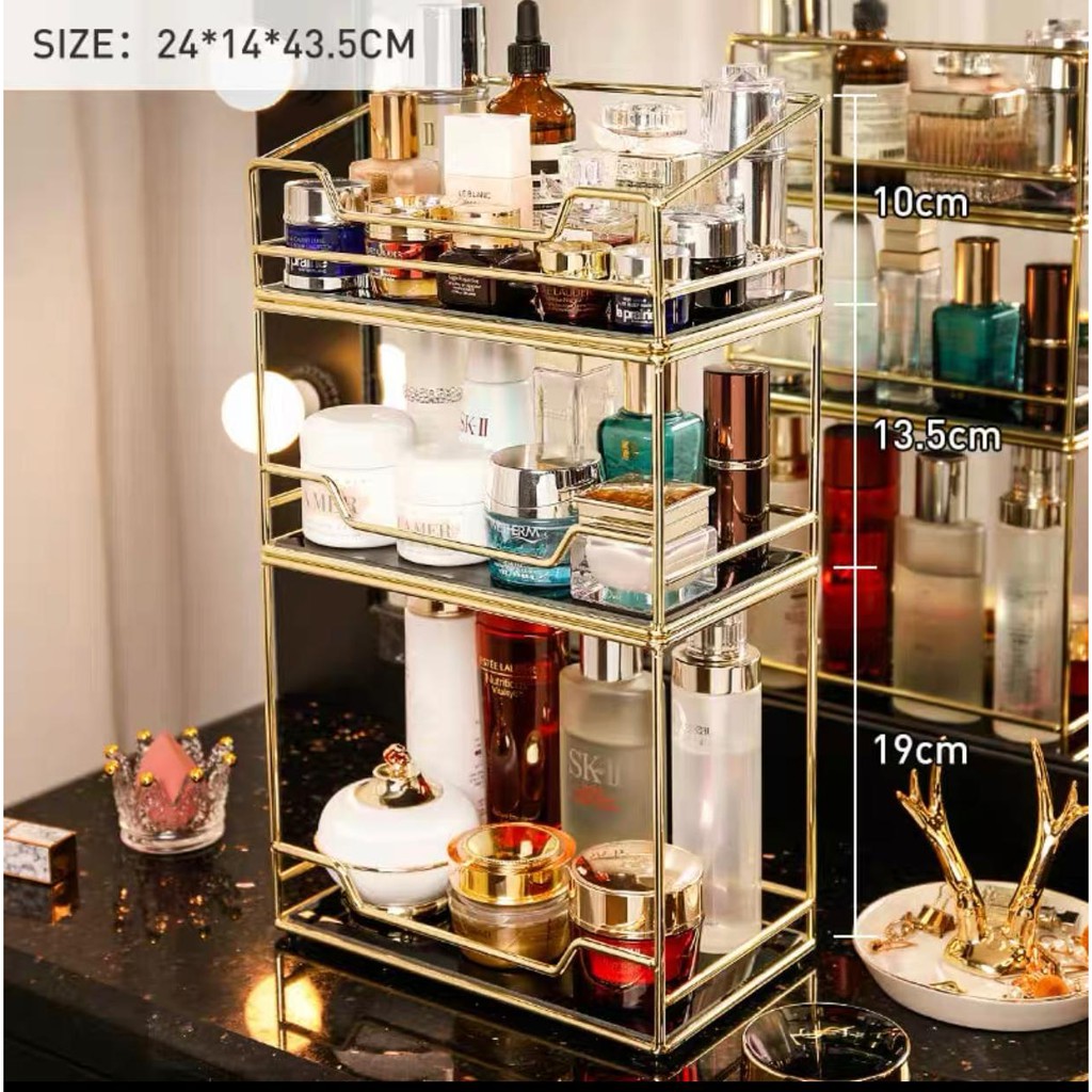 [SG READY STOCK] [TSG65] Golden Stackable Makeup Rack/Cosmetics Rack