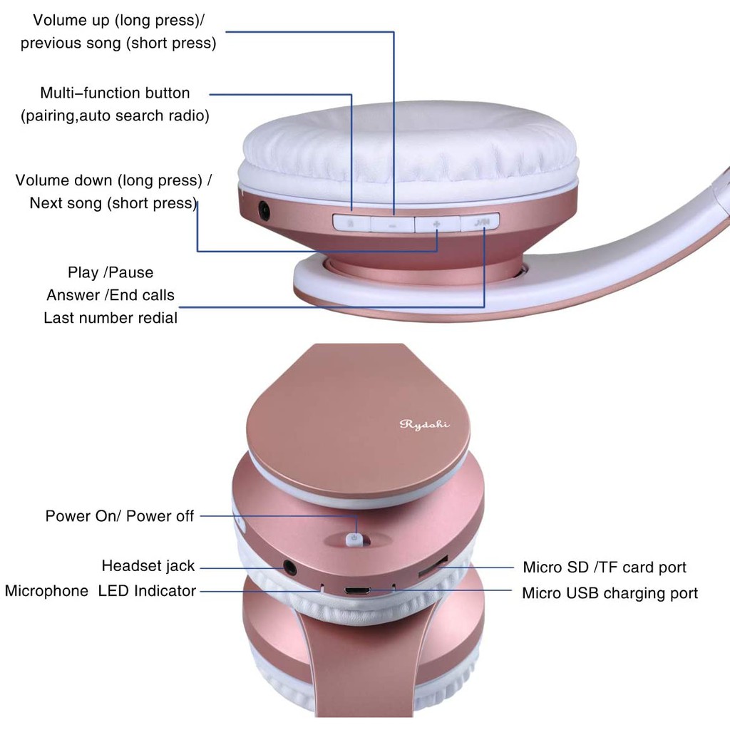 rydohi wireless bluetooth headphones