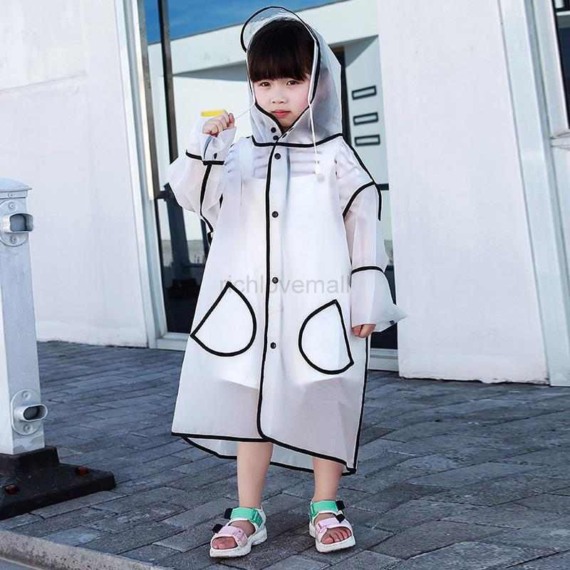 Kids Raincoat Clear Rain Jacket Rain Coat Rain Wear for Baby Girls Childr Poncho Reusable 