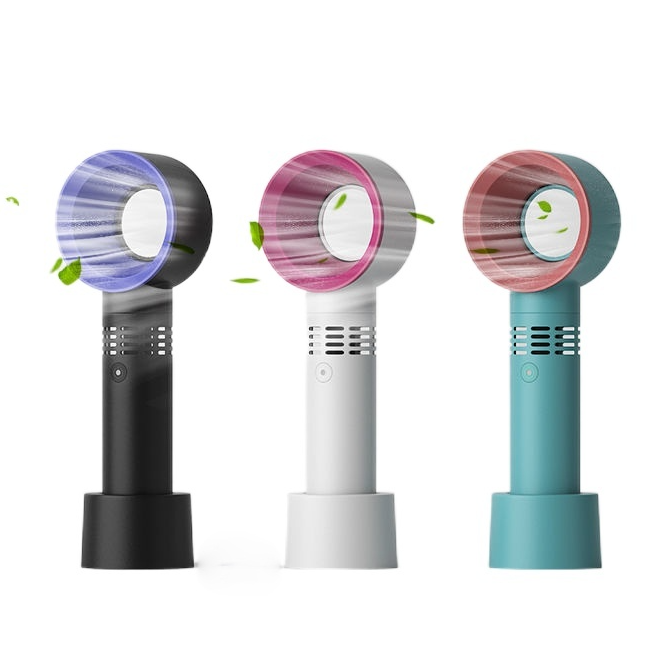 Korean New Style Leafless Mini Fan Student Portable Charging Fan Desktop Fan with USB Charging