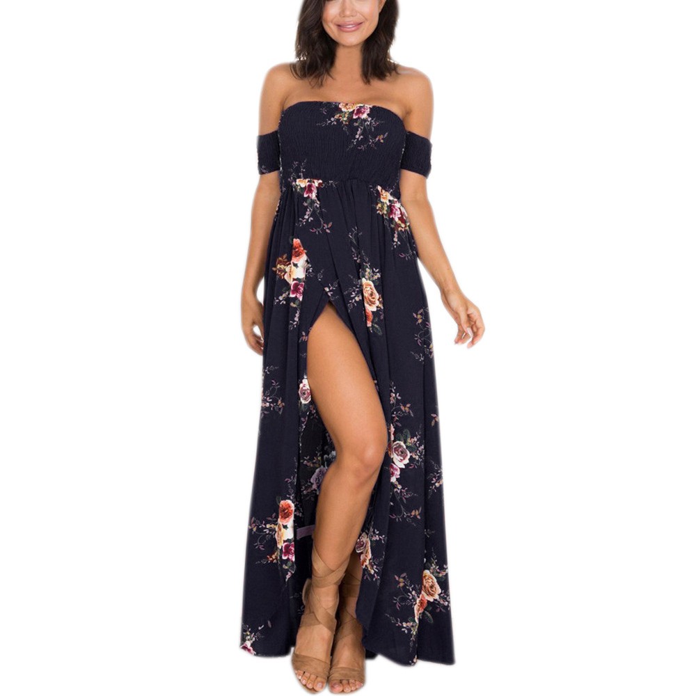 boho off the shoulder maxi dress