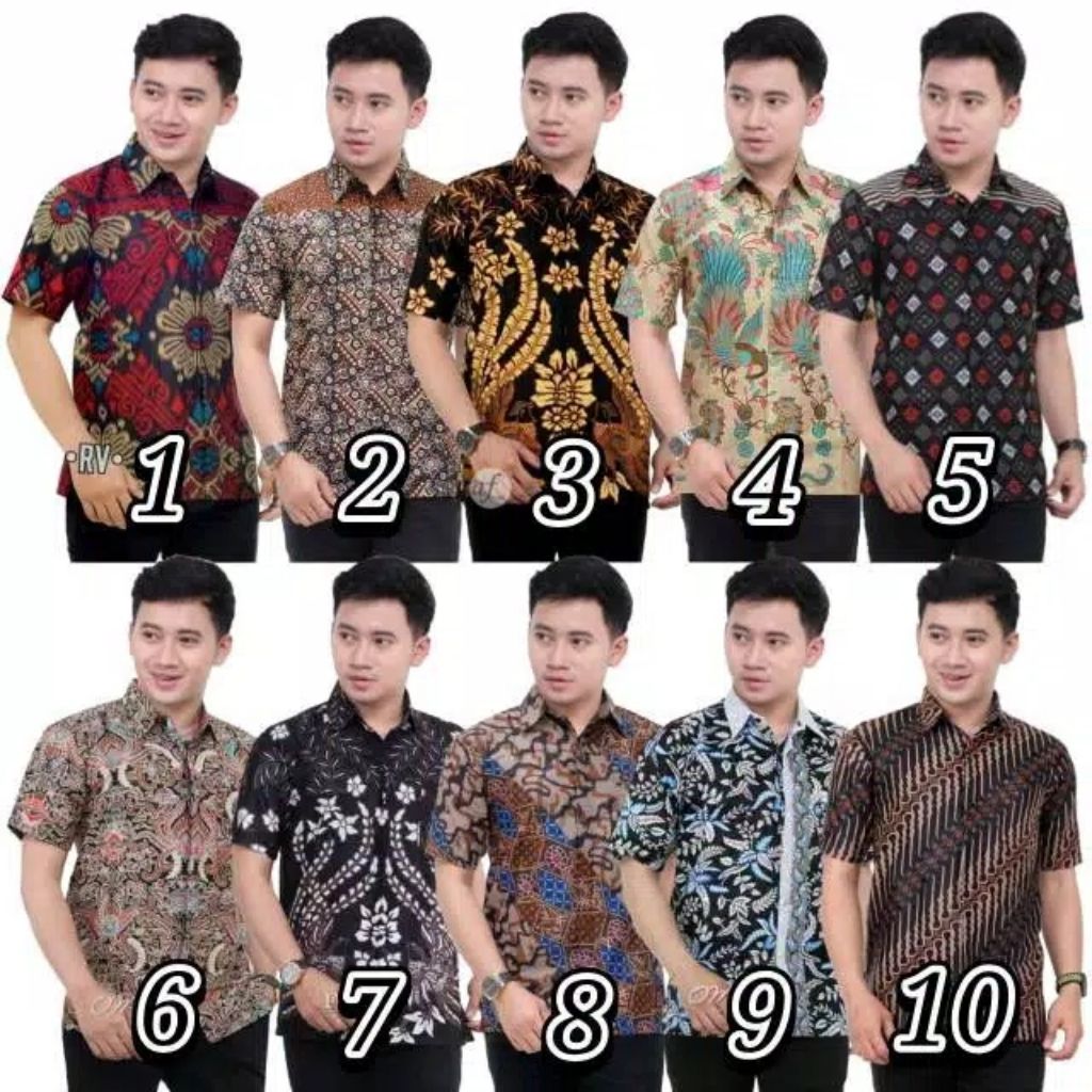 Man shirt batik short sleeve elegant Shopee Singapore