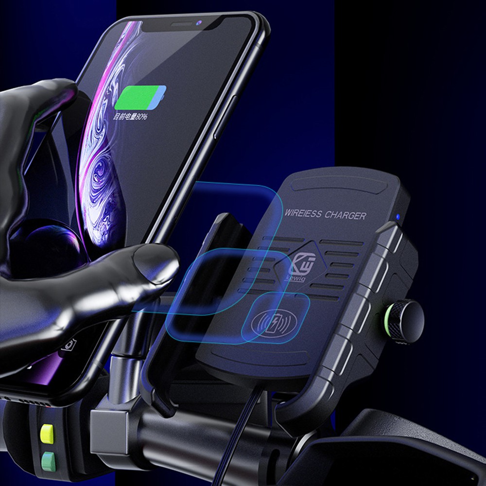 wireless charging phone mount for motorcycle