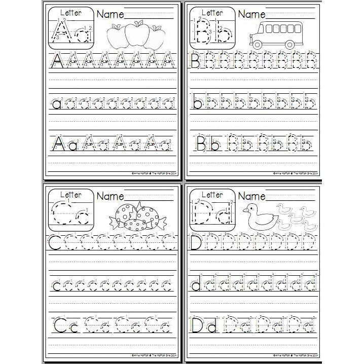 English 26 Alphabet From-A-to-Z Workbook Exercise Paper Book for Kid ...