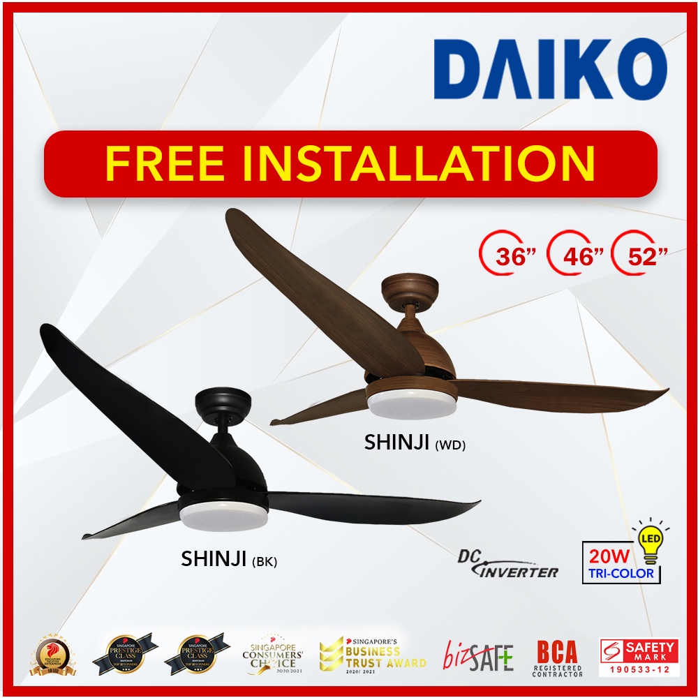 Free Installation Daiko Shinji Dc Ceiling Fan With Tri Color