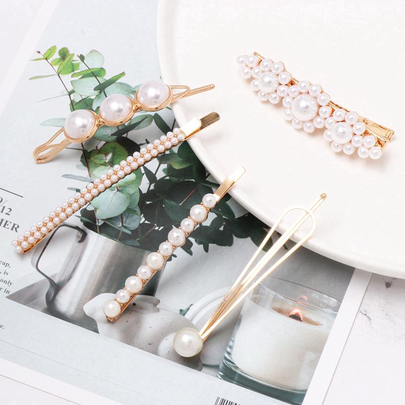 Fashion Jepit Rambut Mutiara Logam Popular Korea Simple Fashion Jepit Rambut Mutiara Logam Popular Korea Simple
