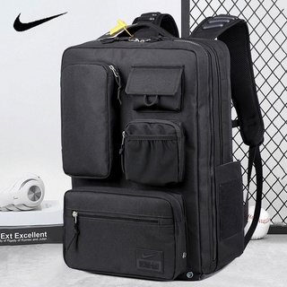 Nike100%Oversized Backpack Men's Air Cushion Tote Bag Sports Bag Multi-pocket Travel Bag Zipper Luggage Bag Computer Bag Unisex Handbag